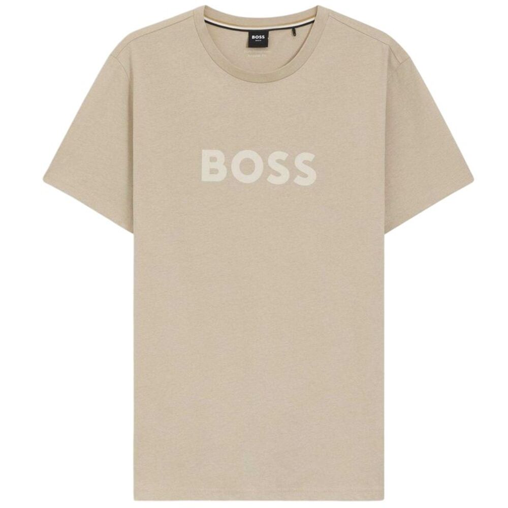 Boss Mens Logo Cotton T-Shirt / Light Beige